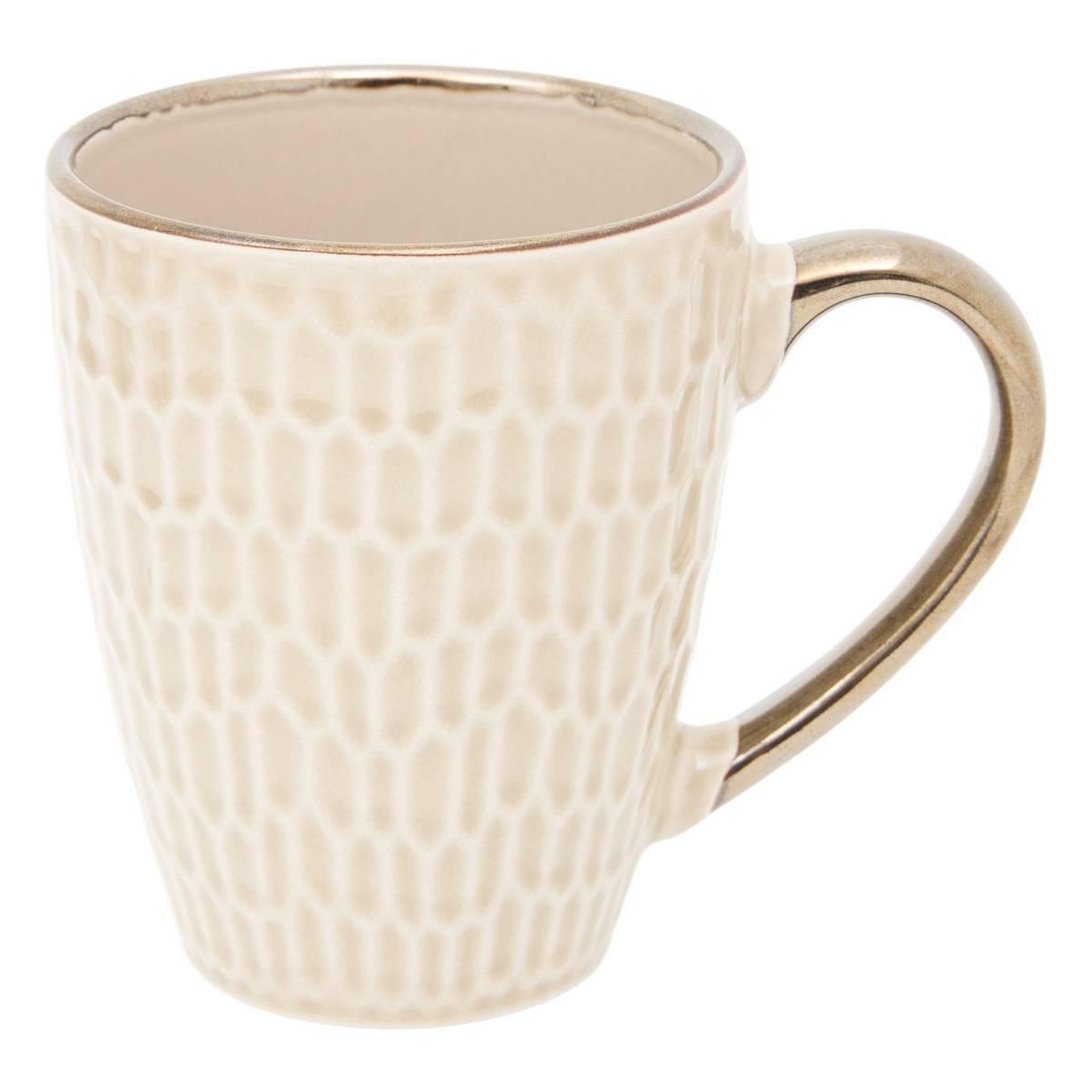 Voir la diapositive 2 : SECRET DE GOURMET Lot de 6 mugs en faïence  ella  35cl beige