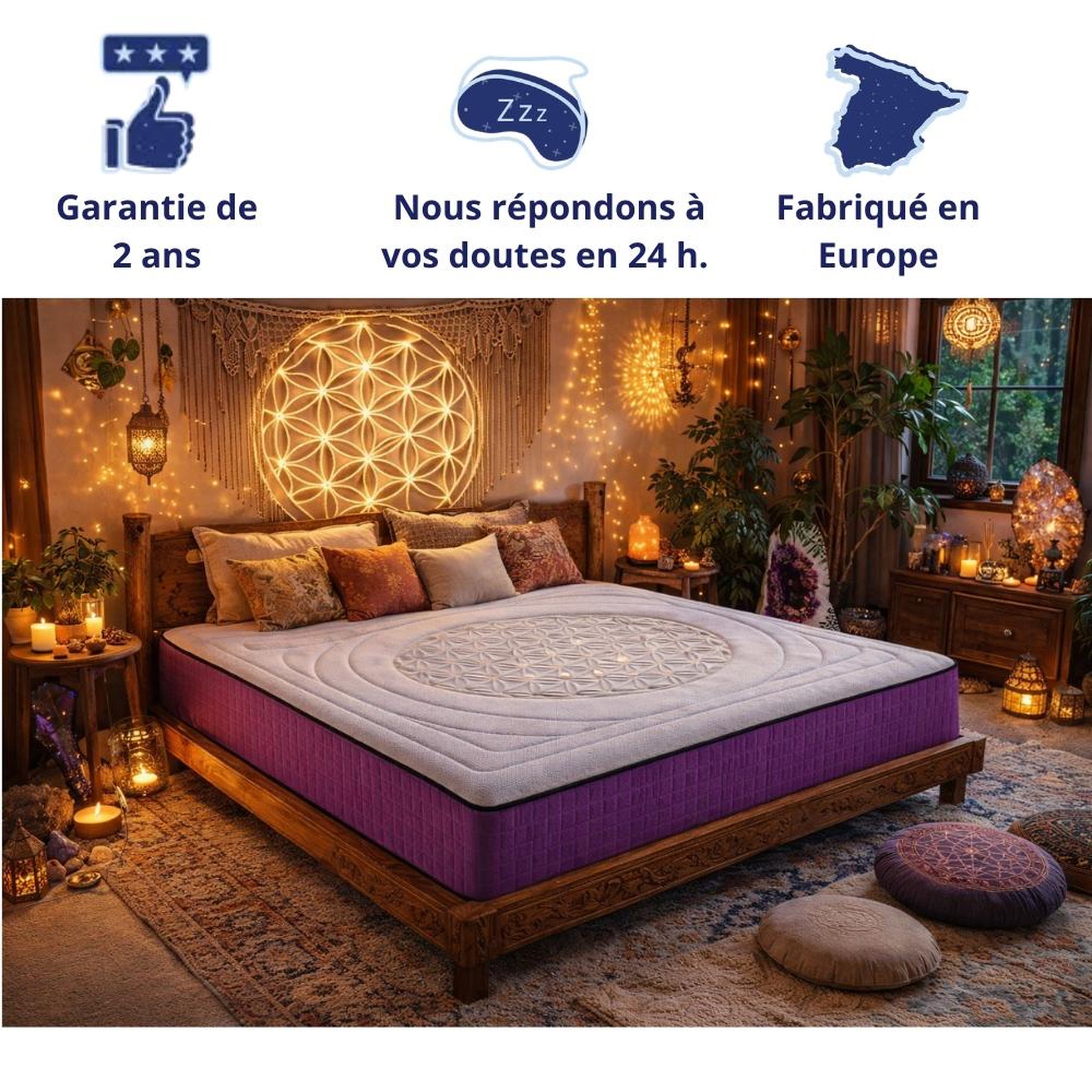 Voir la diapositive 5 : DAGOSTINO HOME Matelas - 30cm Epaisseur - Mousse HR Très Ferme | Double Face (Été/Hiver) | Soutien Équilibré, Parfait et Tonique