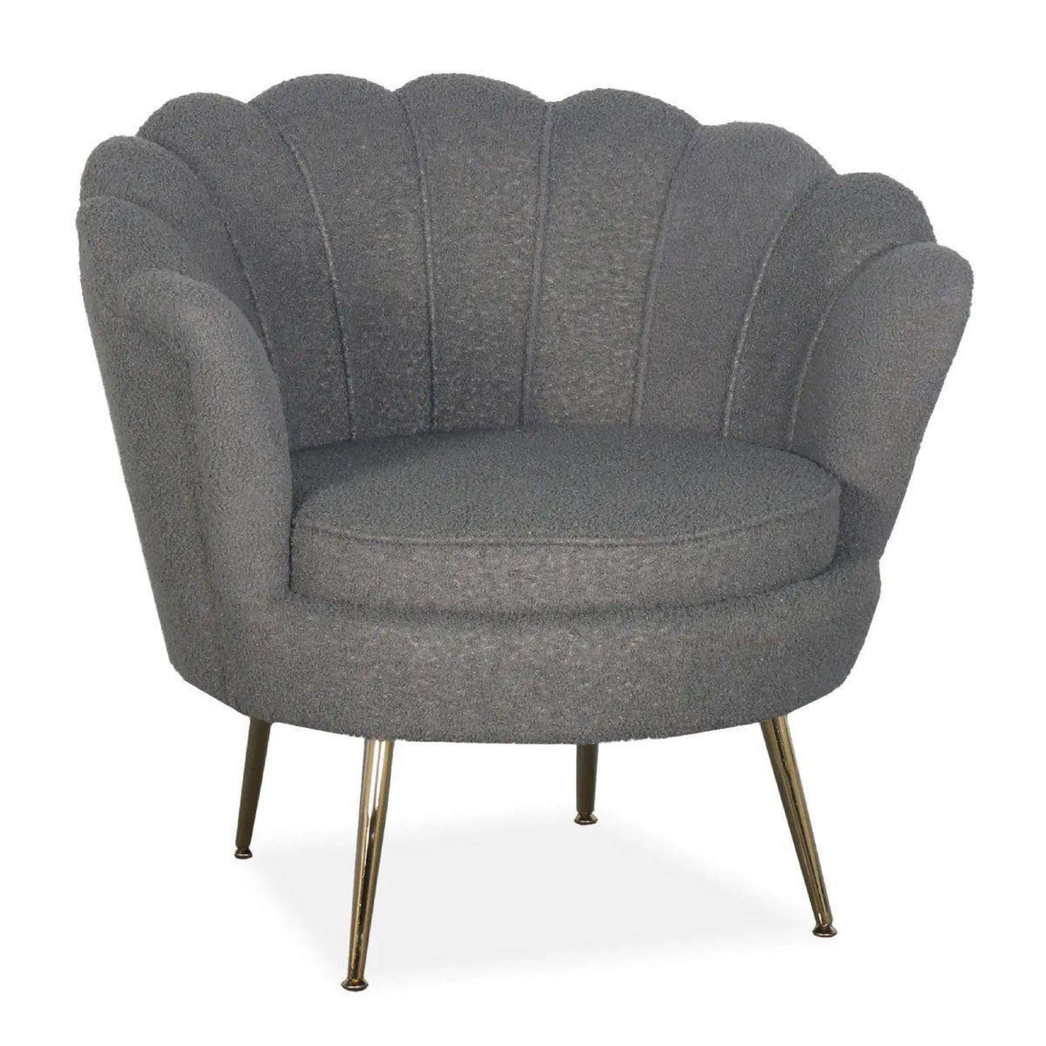 Voir la diapositive 1 : Paris Prix Fauteuil Design Bouclette  André  80cm Gris