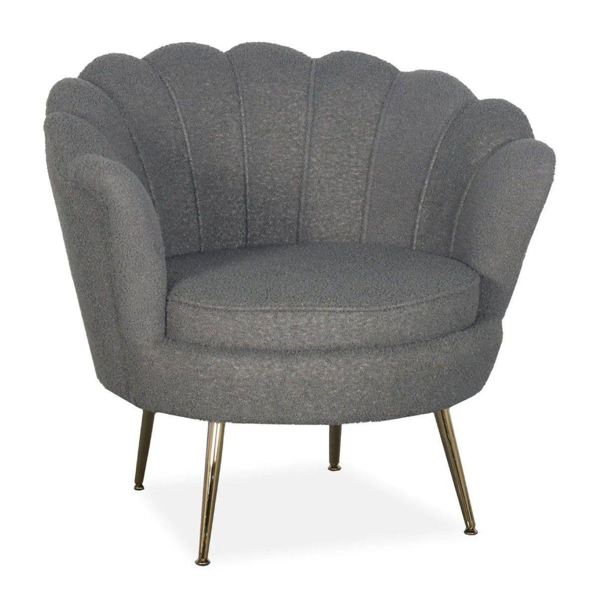 Paris Prix Fauteuil Design Bouclette  André  80cm Gris