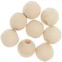 RICO DESIGN 8 Perles rondes macramé - bois nature - 25 mm