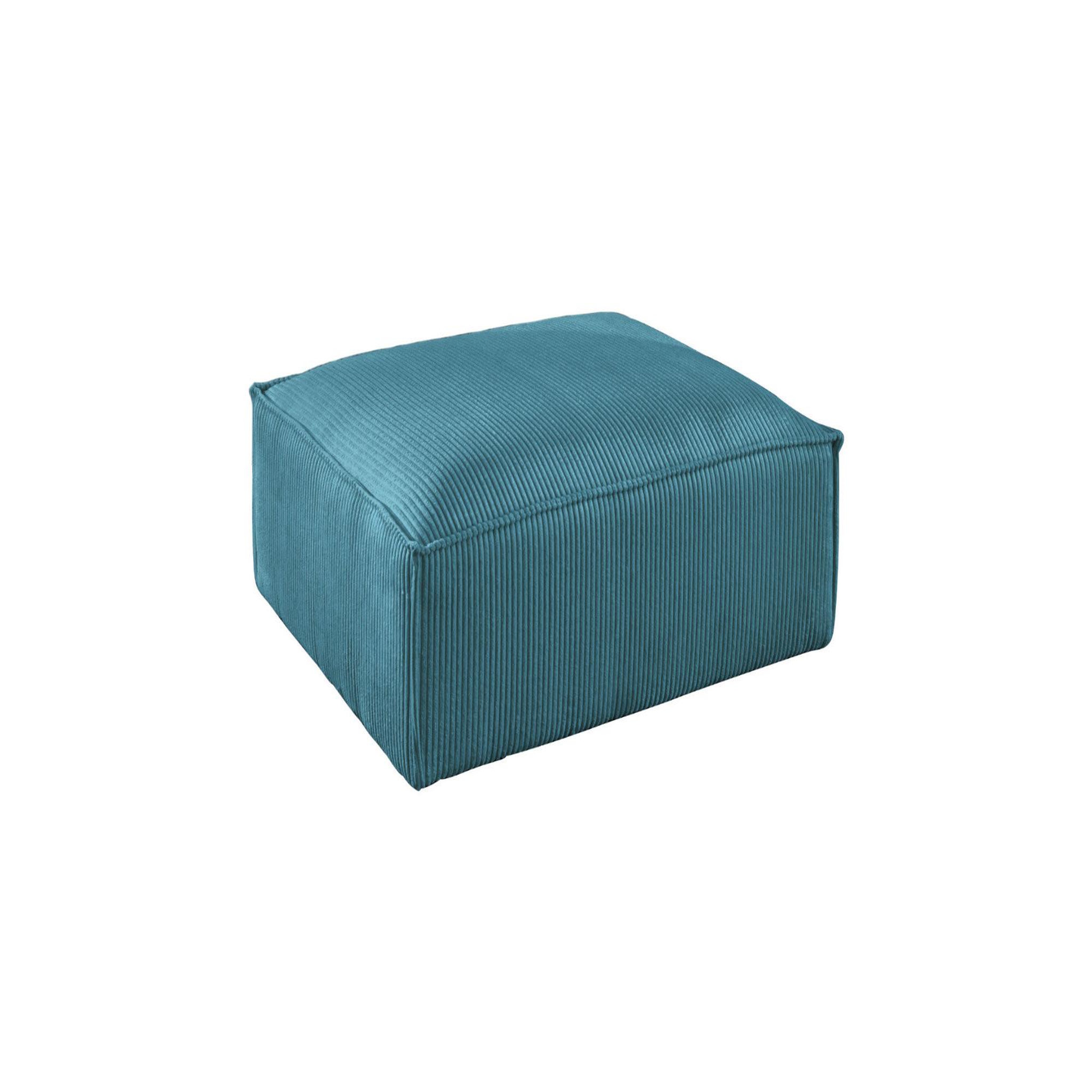 BEST MOBILIER Stella - pouf en velours côtelé - style contemporain. Coloris disponibles : Gris, Orange, Marron, Bleu, Vert, Rose, Beige