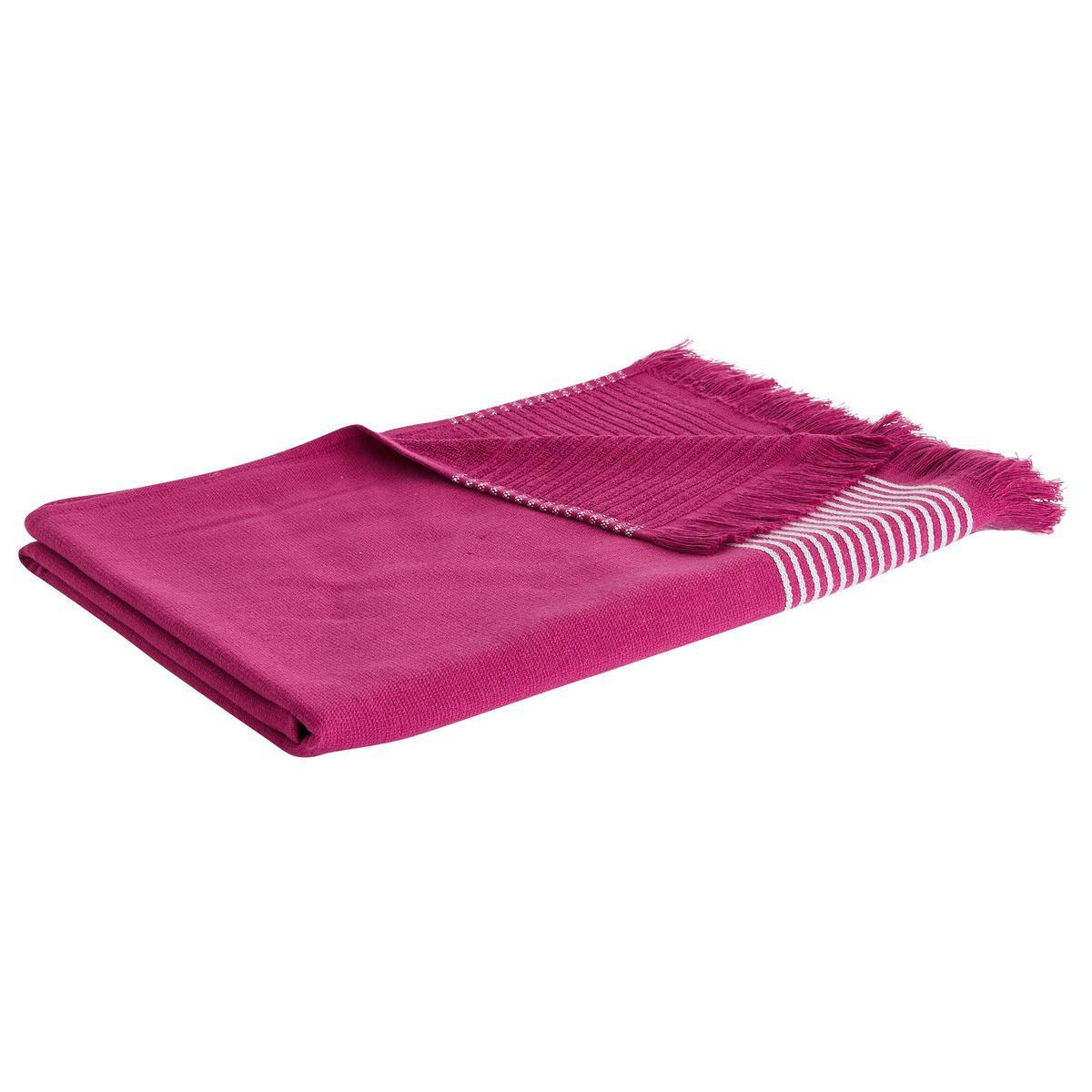 ACTUEL Foutah de plage en coton 280g/m² finition frange CORFOU