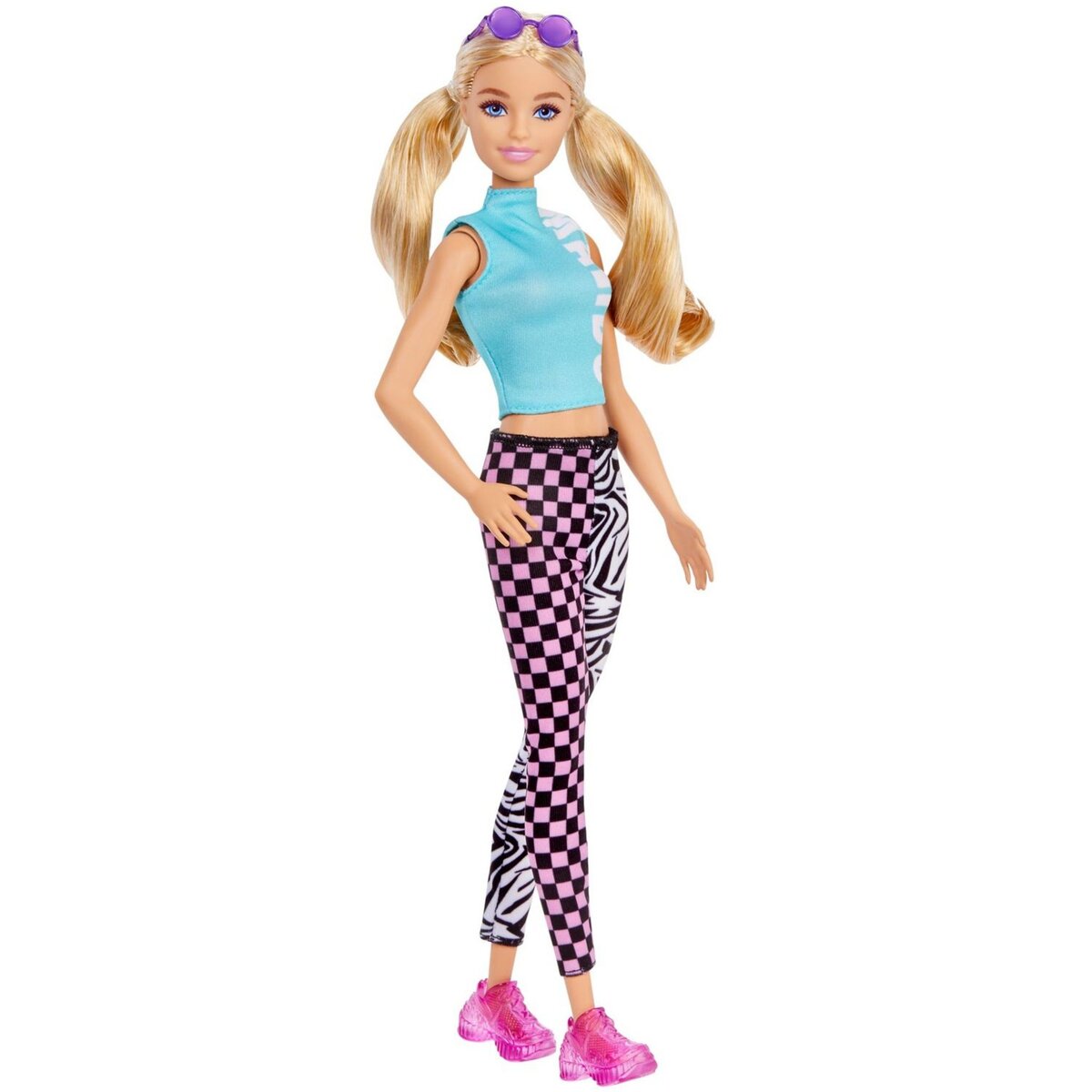 BARBIE Poupée Barbie Fashionistas - Legging damier et zèbre