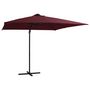 Voir la diapositive 1 : VIDAXL Parasol de jardin en porte-a-faux lumieres LED rouge bordeaux