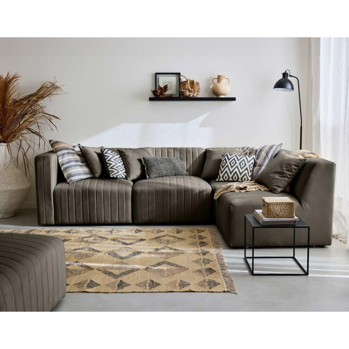 LISA DESIGN Nova - canapé modulable d'angle droit - 5 places - en velours