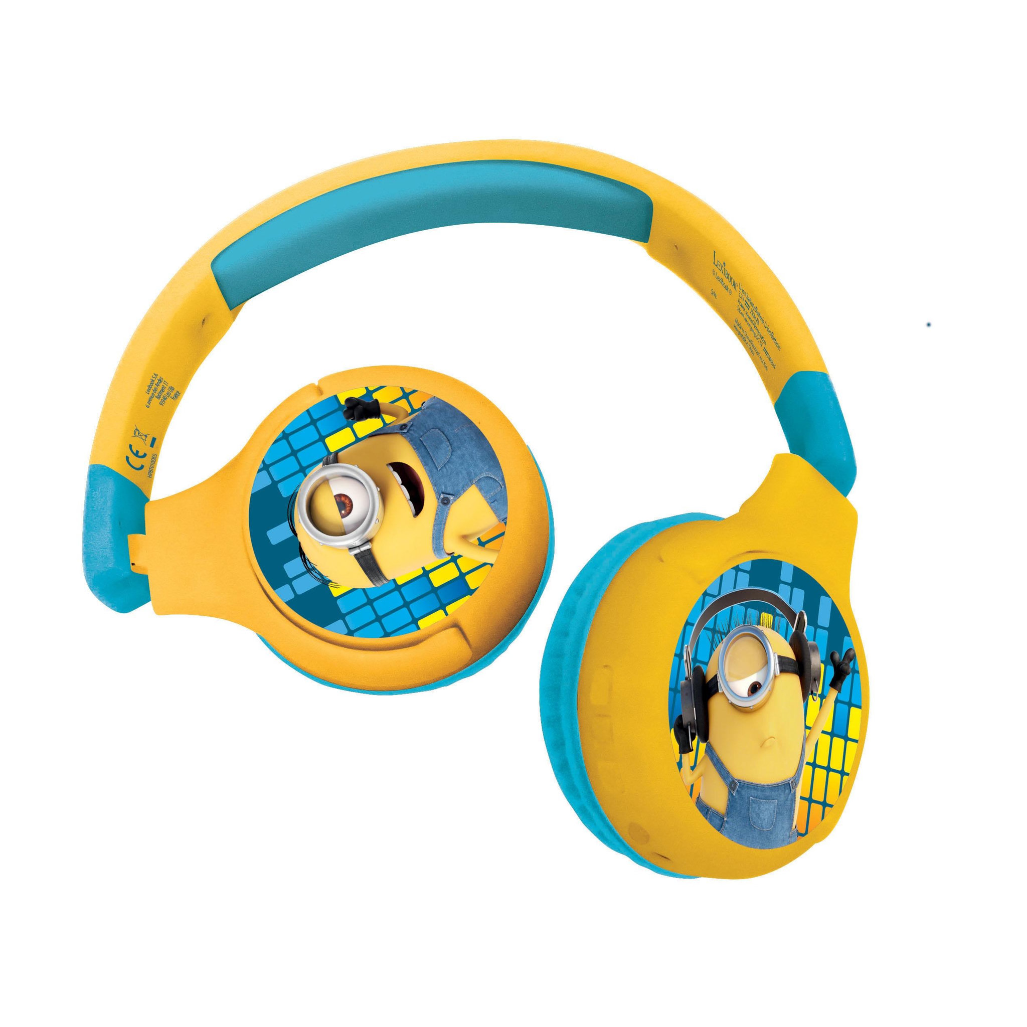 Lexibook Casque 2 en 1 Les Minions Bluetooth et Filaire avec limitation de son