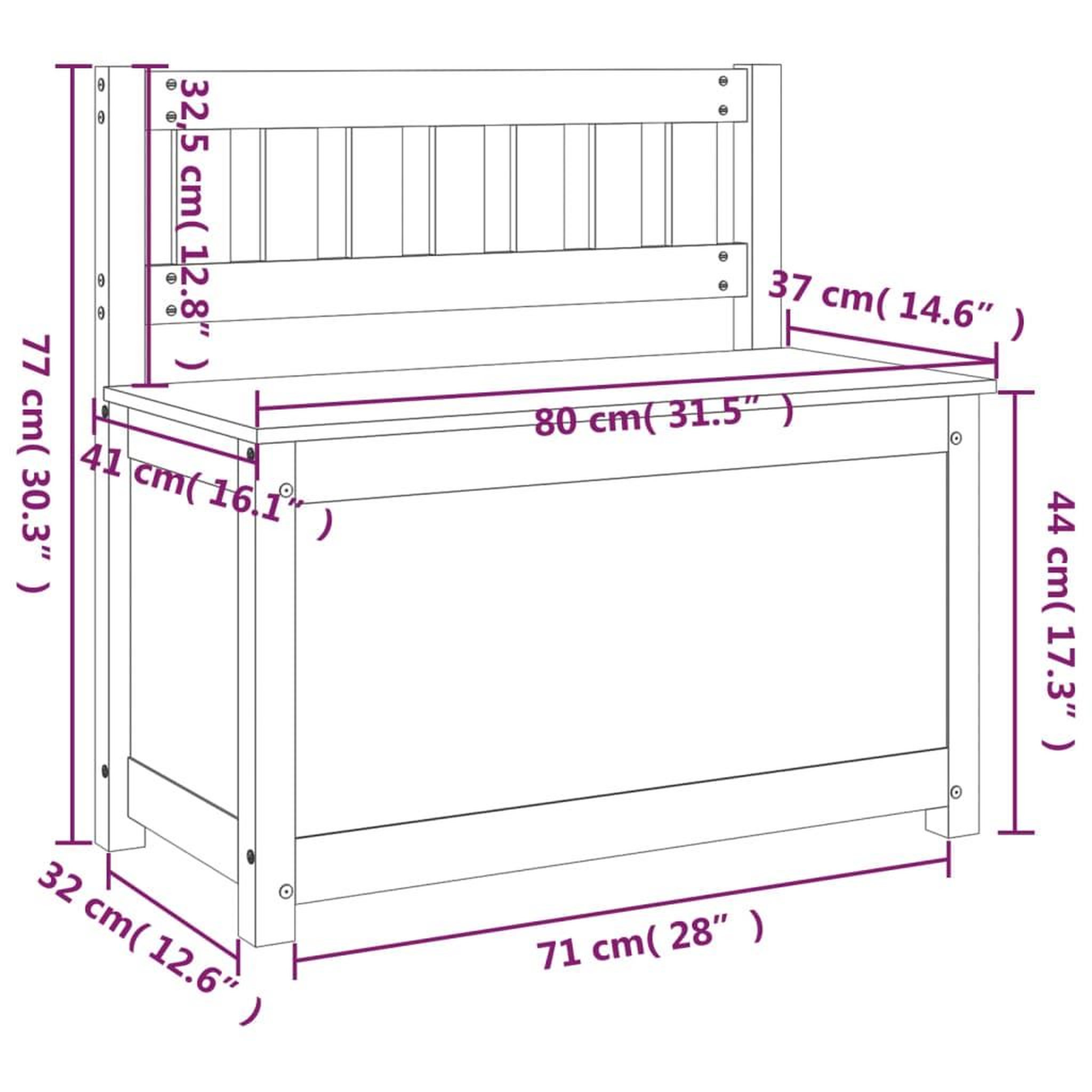 Voir la diapositive 6 : VIDAXL Banc 80x41x77 cm Bois de pin massif