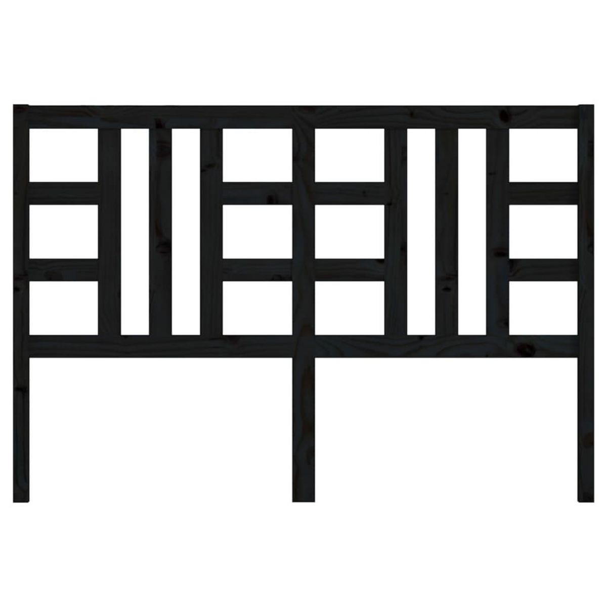 VIDAXL Tete de lit Noir 146x4x100 cm Bois massif de pin