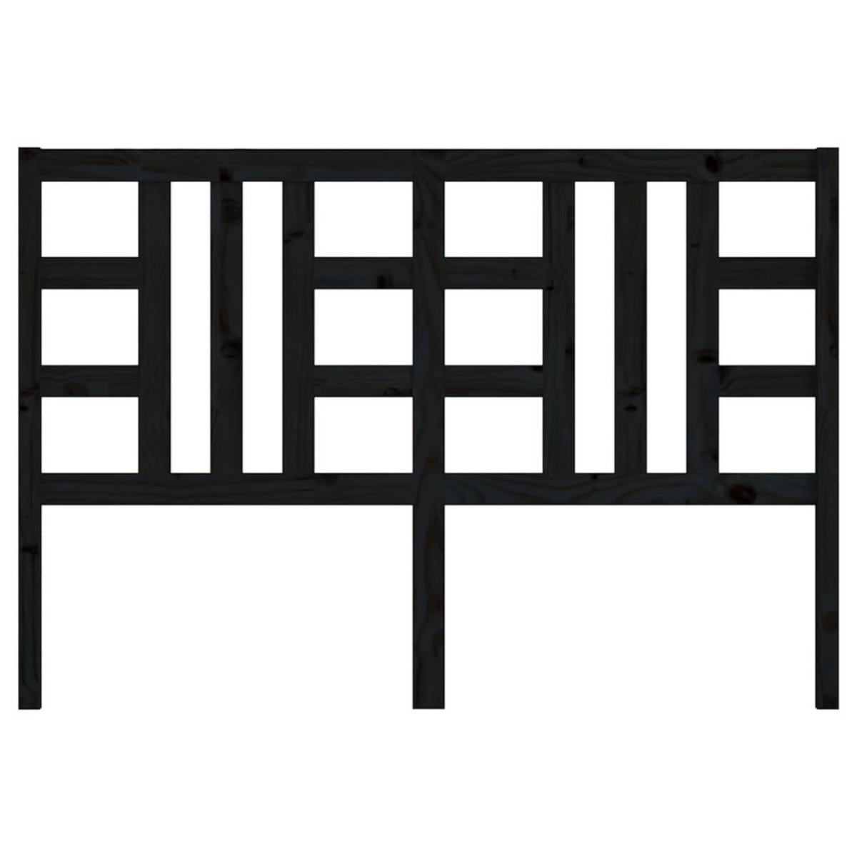 VIDAXL Tete de lit Noir 146x4x100 cm Bois massif de pin