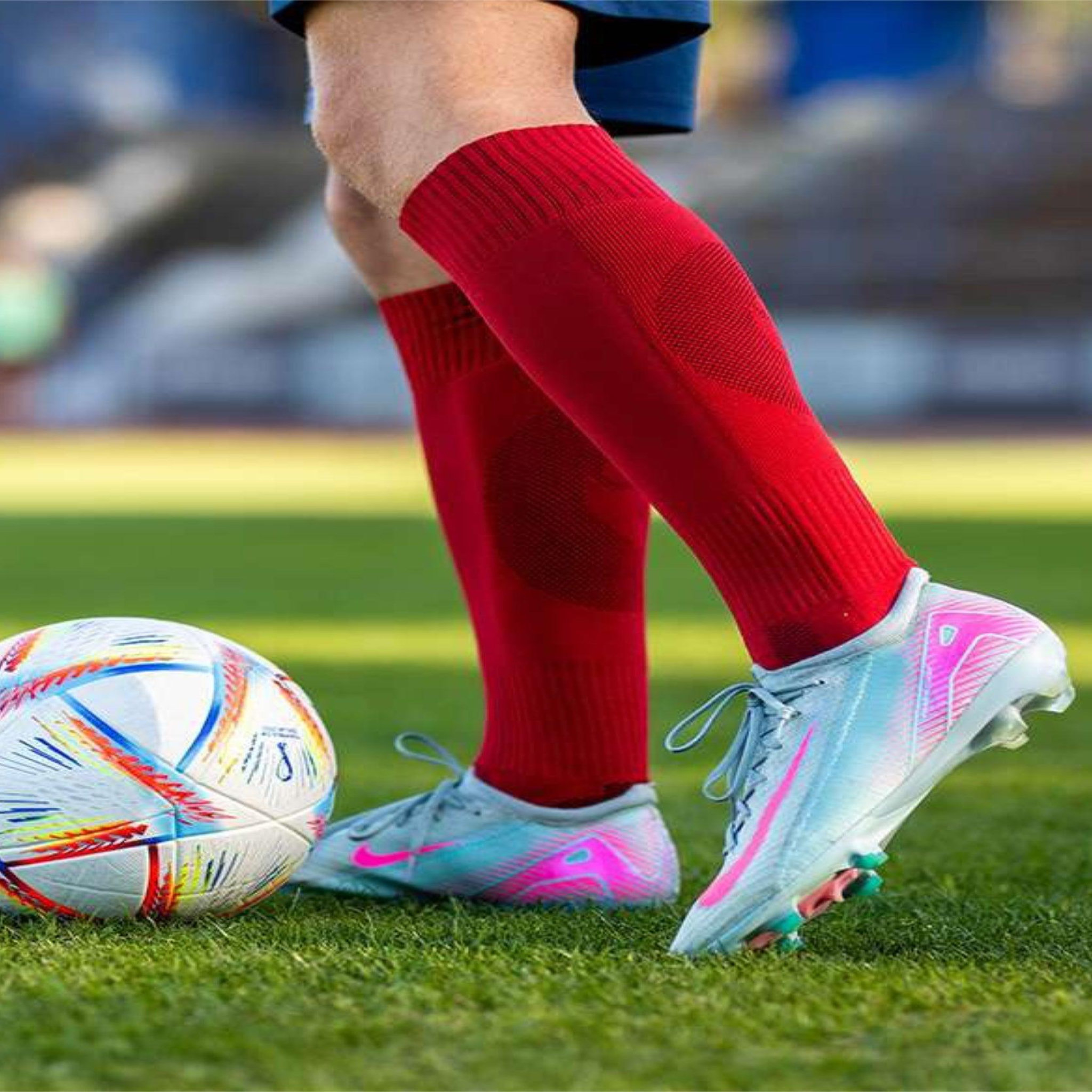 Voir la diapositive 3 : TRY TO FLY Chaussettes de football haut-mollet - rouge