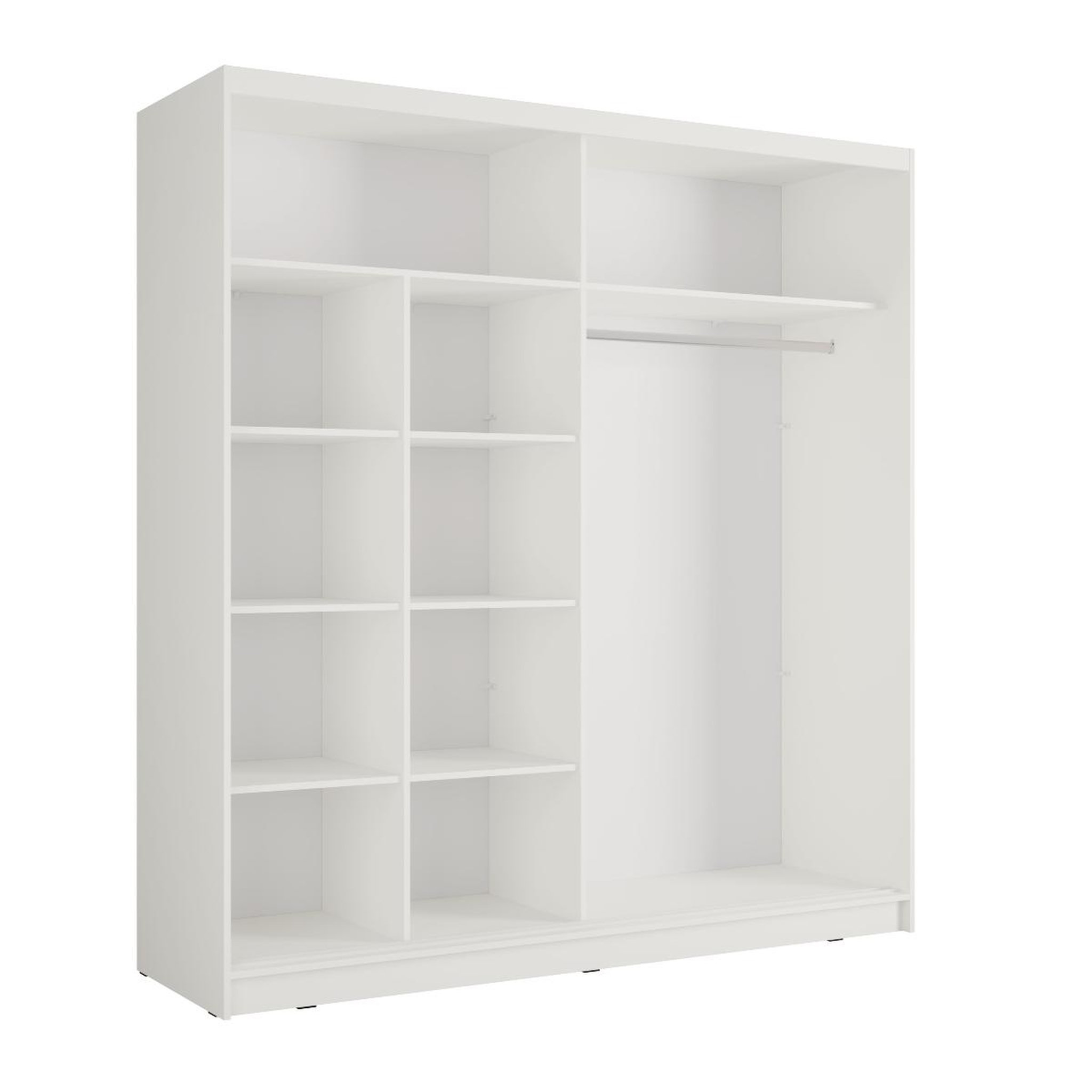 Voir la diapositive 3 : JLC KREATION Armoire dressing coulissant blanc et bois 205cm celia
