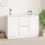 Voir la diapositive 1 : VIDAXL Buffet Blanc 111x34x75 cm Bois massif de pin
