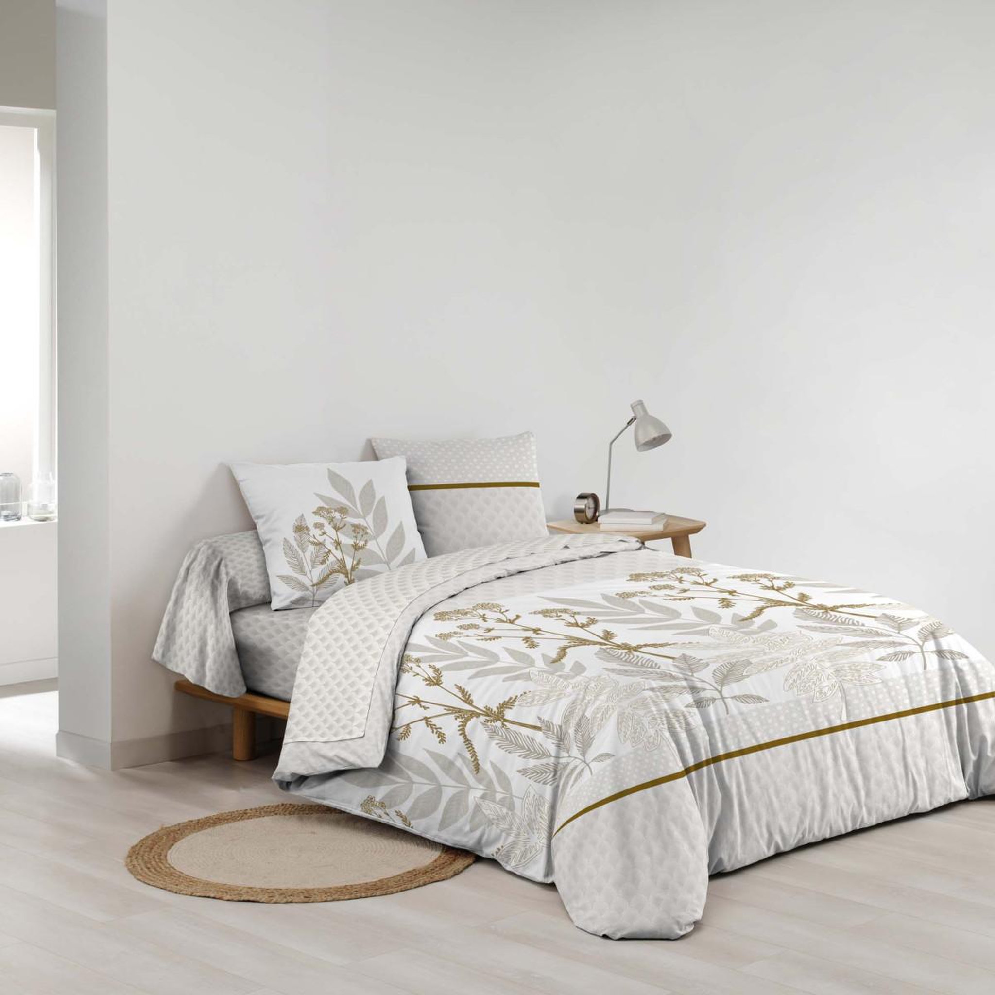 Voir la diapositive 3 : Douceur d'Intérieur Parure de lit 6 pièces  raoni  260x240cm naturel