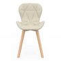 Voir la diapositive 3 : ID MARKET Lot de 4 chaises ROBINE en tissu beige pour salle à manger
