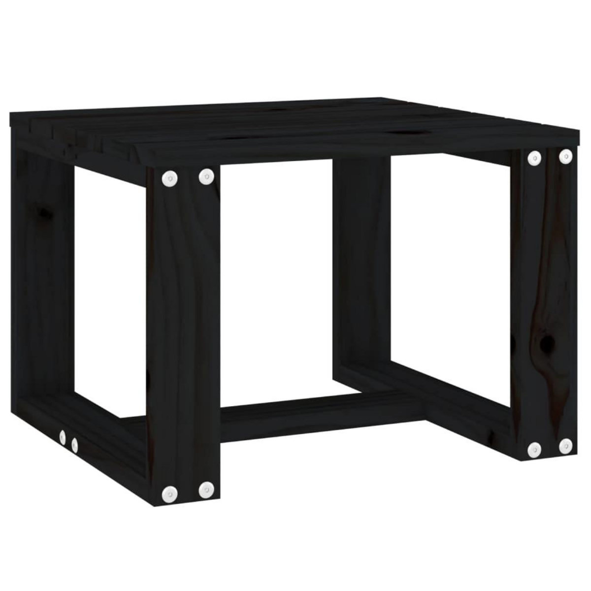 VIDAXL Table d'appoint de jardin noir 40x38x28,5 cm bois massif de pin