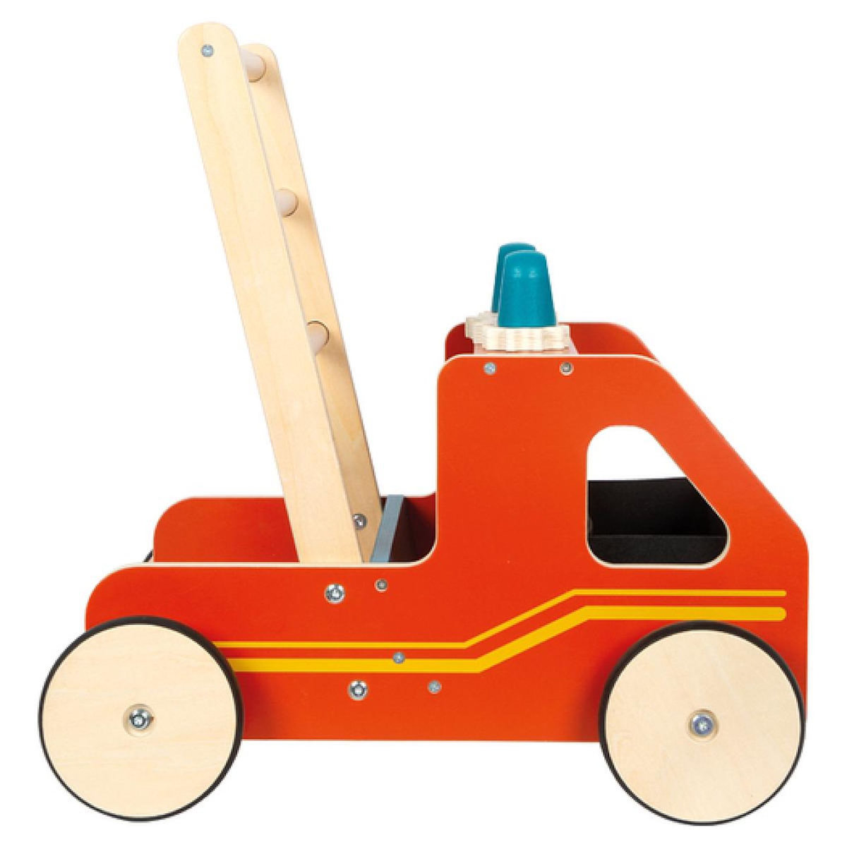 SMALLFOOT Chariot de marche Pompiers en bois