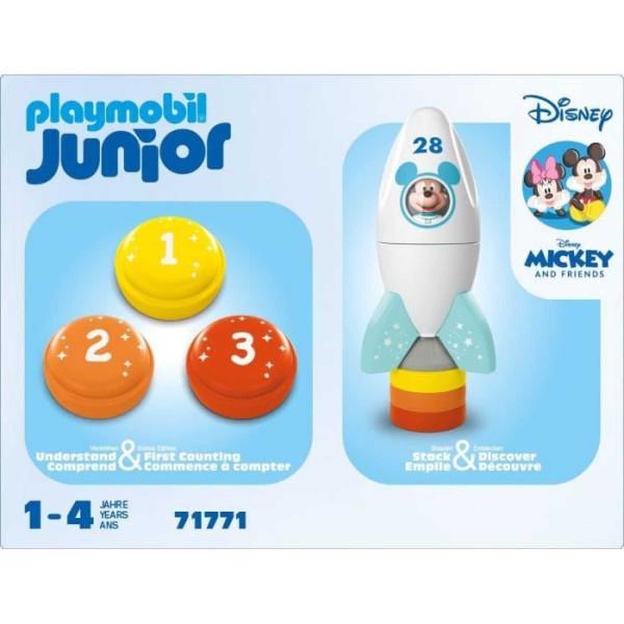 Voir la diapositive 5 : PLAYMOBIL PLAYMOBIL Junior 71771 Mickey astronaute avec sa fusée, Disney, 5 pieces, Des 12 mois
