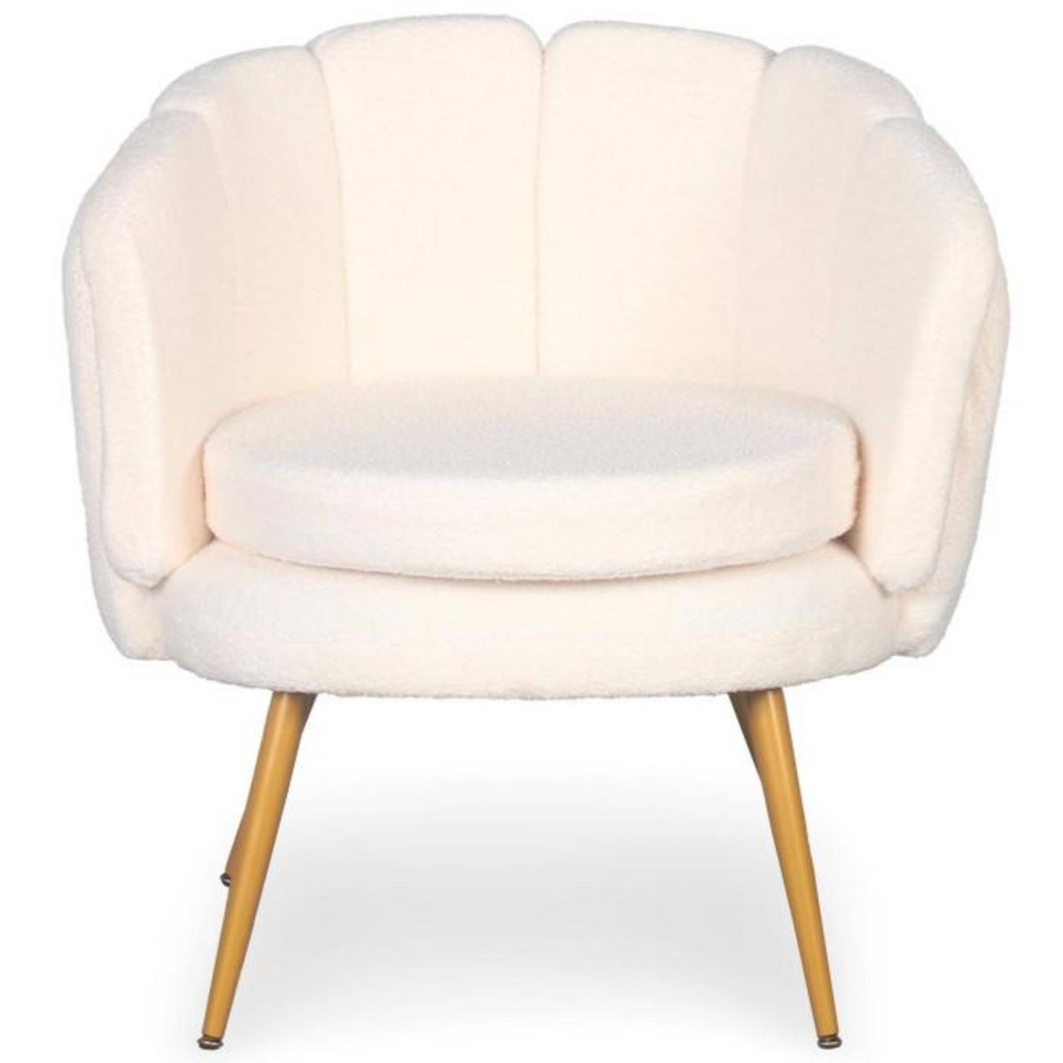 Paris Prix Fauteuil Arrondi en Bouclette  Dabren  80cm Beige
