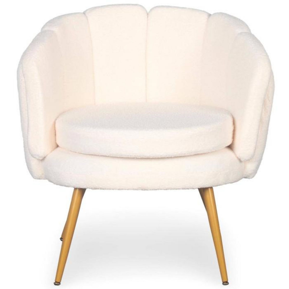 Paris Prix Fauteuil Arrondi en Bouclette  Dabren  80cm Beige