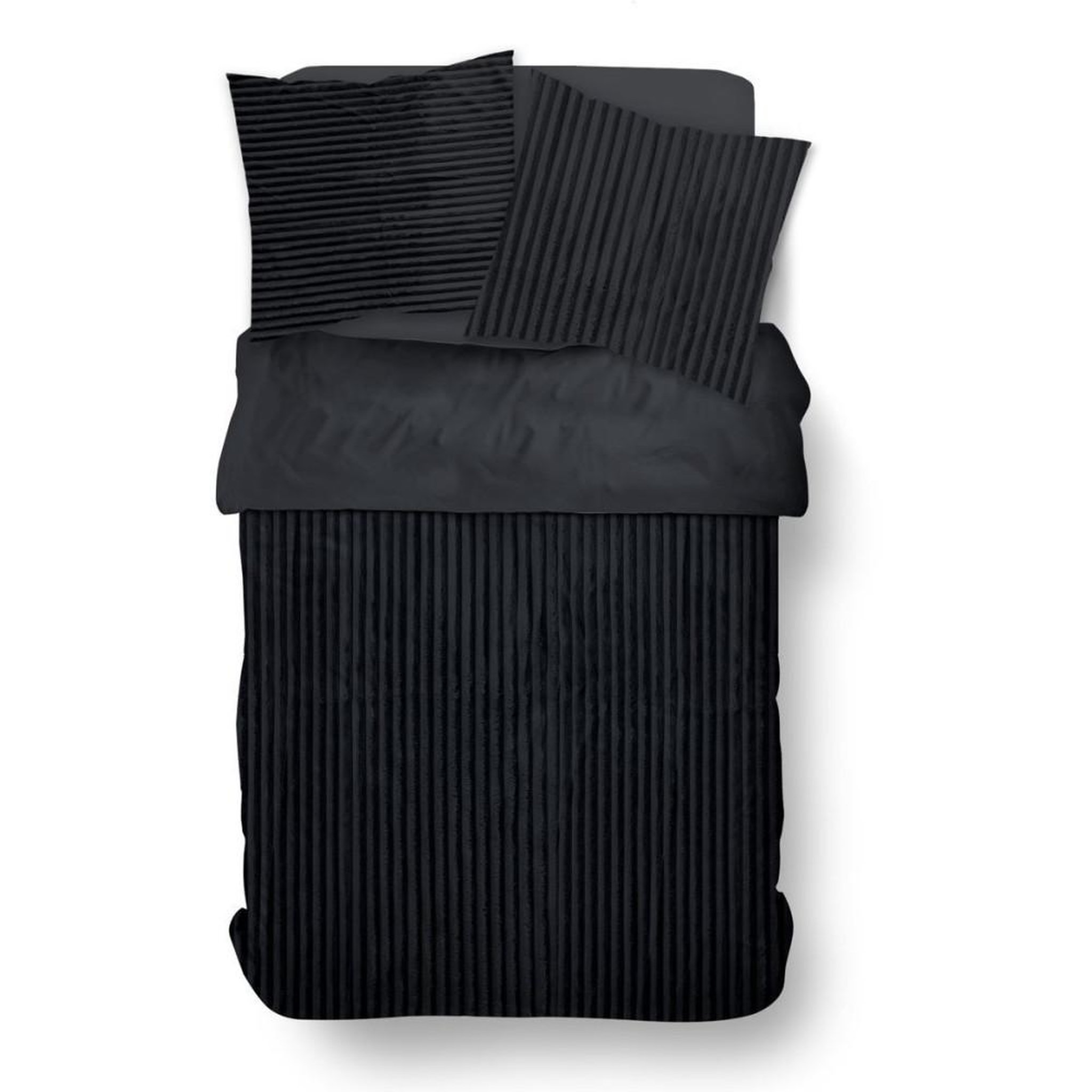 Voir la diapositive 4 : Today Parure de lit - TODAY - Cotelé - 2 personnes - 220 x 240 cm - Gris anthracite uni