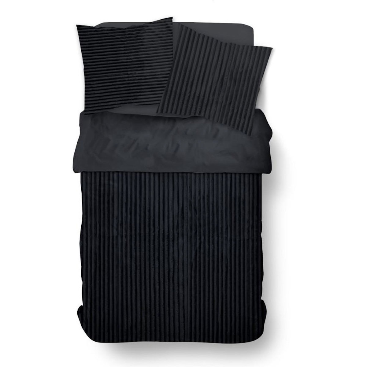 Today Parure de lit - TODAY - Cotelé - 2 personnes - 220 x 240 cm - Gris anthracite uni