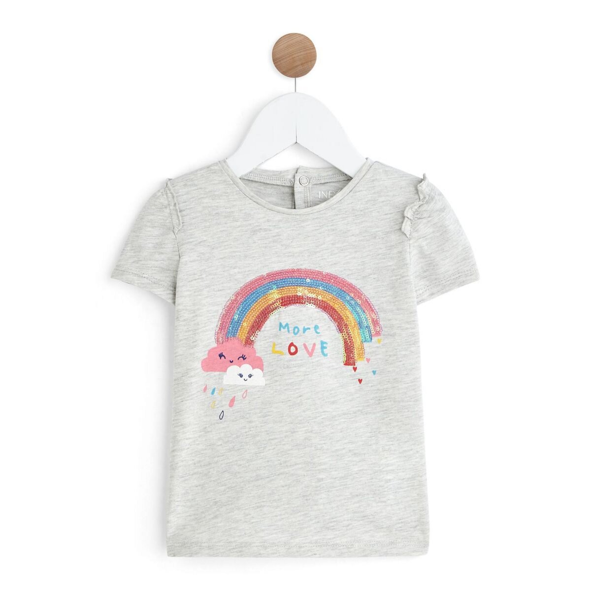 IN EXTENSO T shirt manches longues sequins arc en ciel b b