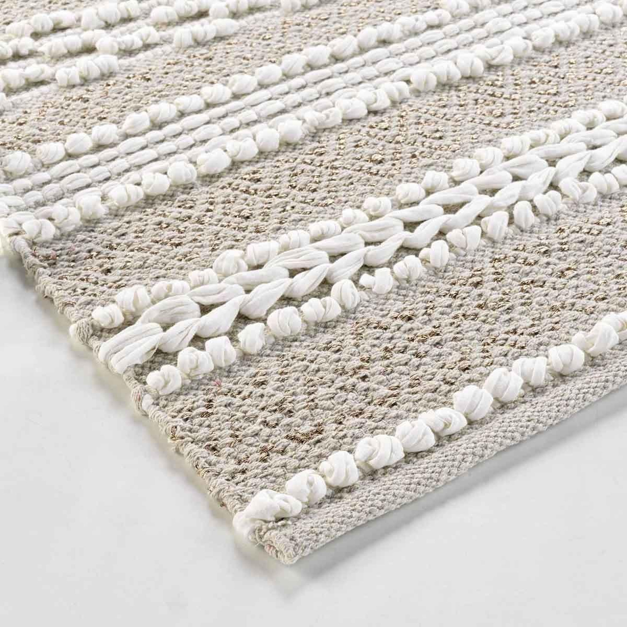 Voir la diapositive 2 : Douceur d'Intérieur Tapis déco  blanca  60x90cm naturel & blanc