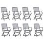 Voir la diapositive 2 : VIDAXL Chaises pliables d'exterieur lot de 8 et coussins Bois d'acacia