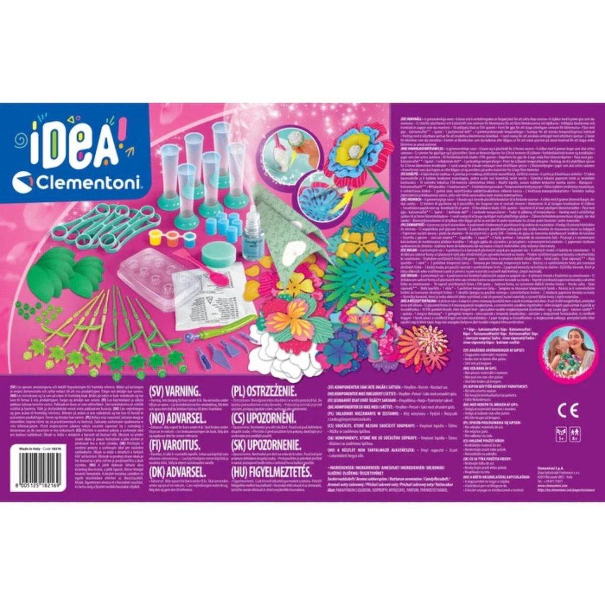 Voir la diapositive 2 : CLEMENTONI Coffret créatif  18216 idea art - laboratoire de fleurs