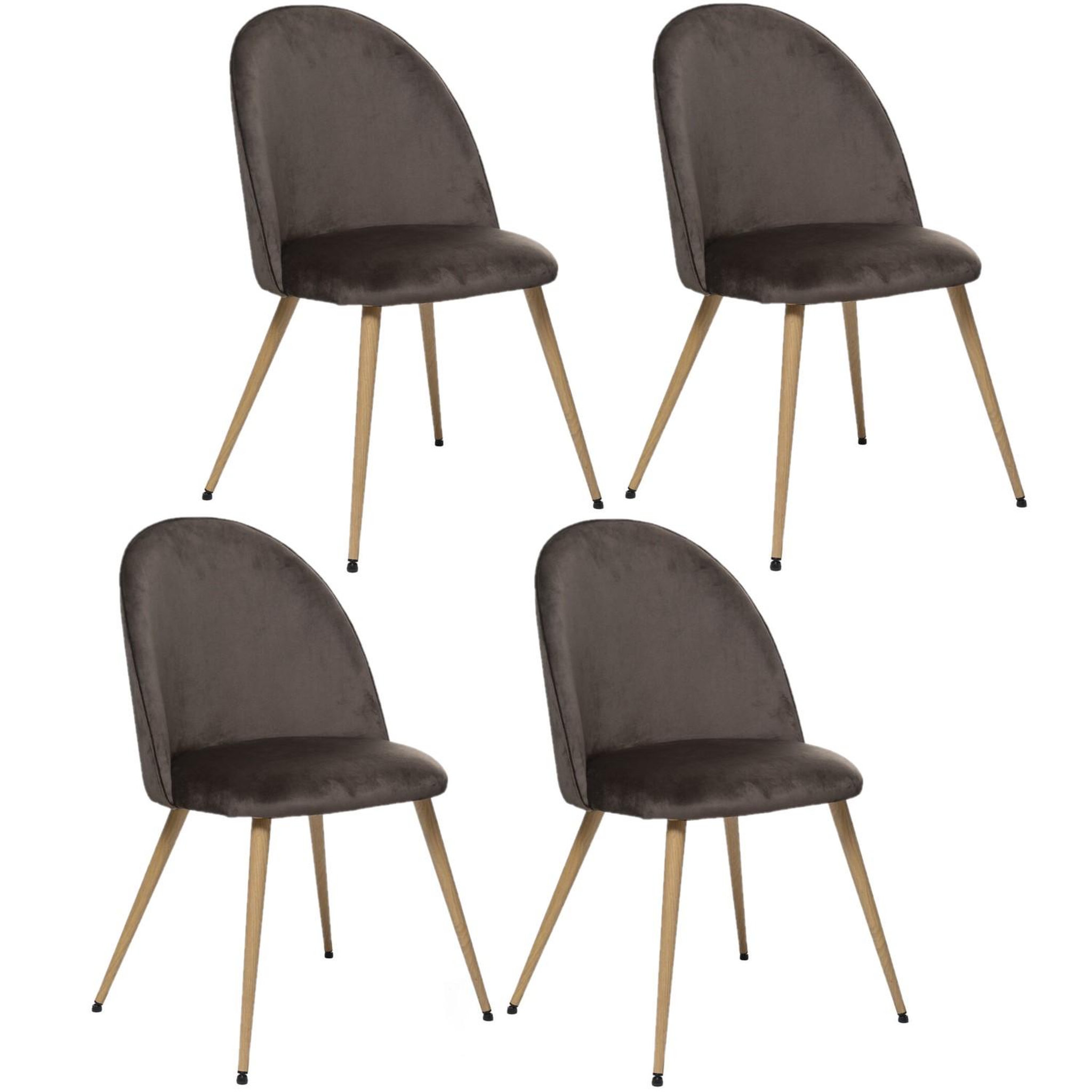 TOILINUX Lot de 4 chaises slano. Coloris disponibles : Noir, Bleu, Gris