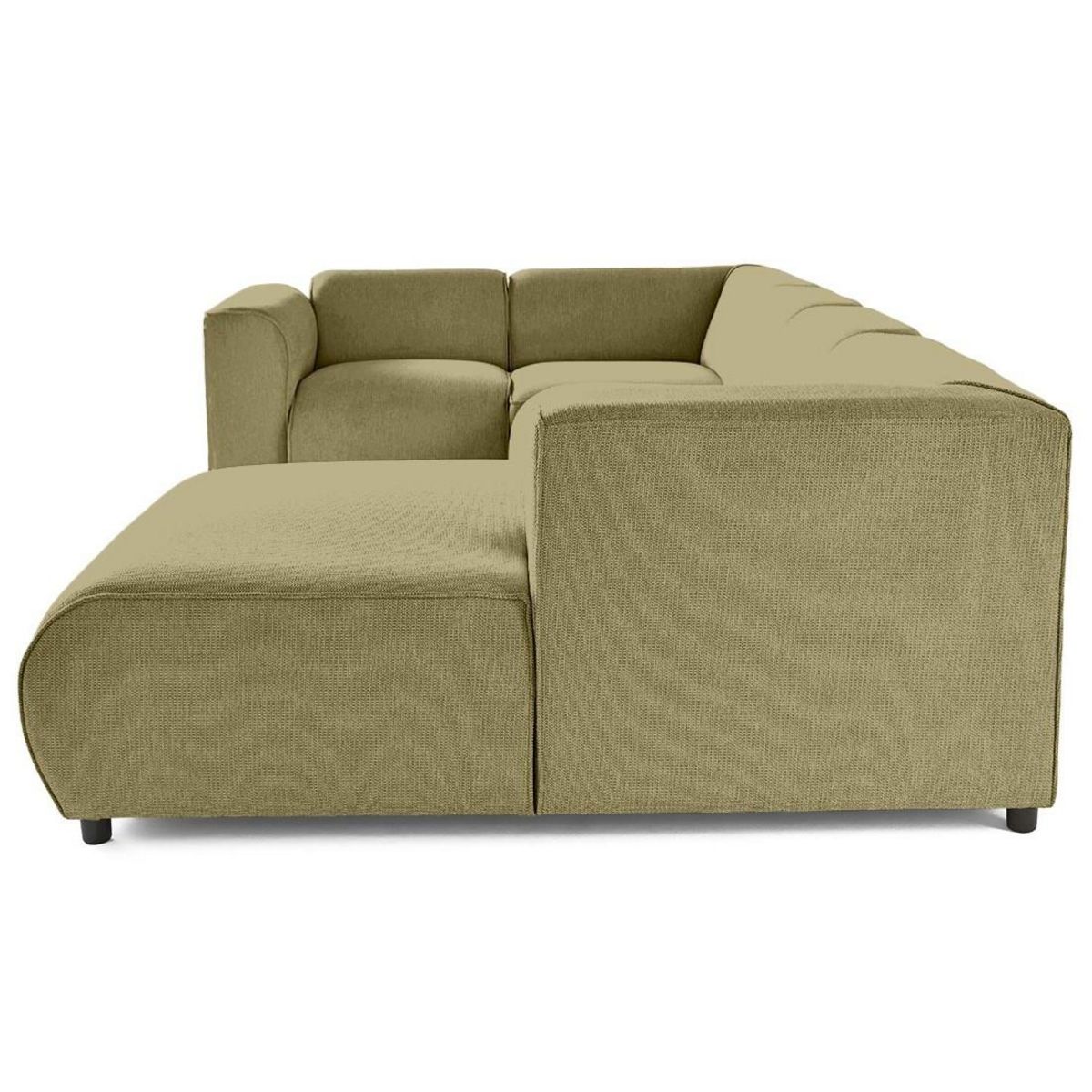 LISA DESIGN Suaro - canapé modulable panoramique d'angle gauche 7 places en tissu texturé