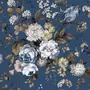 Noordwand Noordwand Papier peint Blooming Garden 6 Big Flowers Bleu et marron