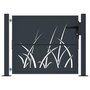 Voir la diapositive 3 : VIDAXL Portail de jardin anthracite 105x80 cm acier conception d'herbe