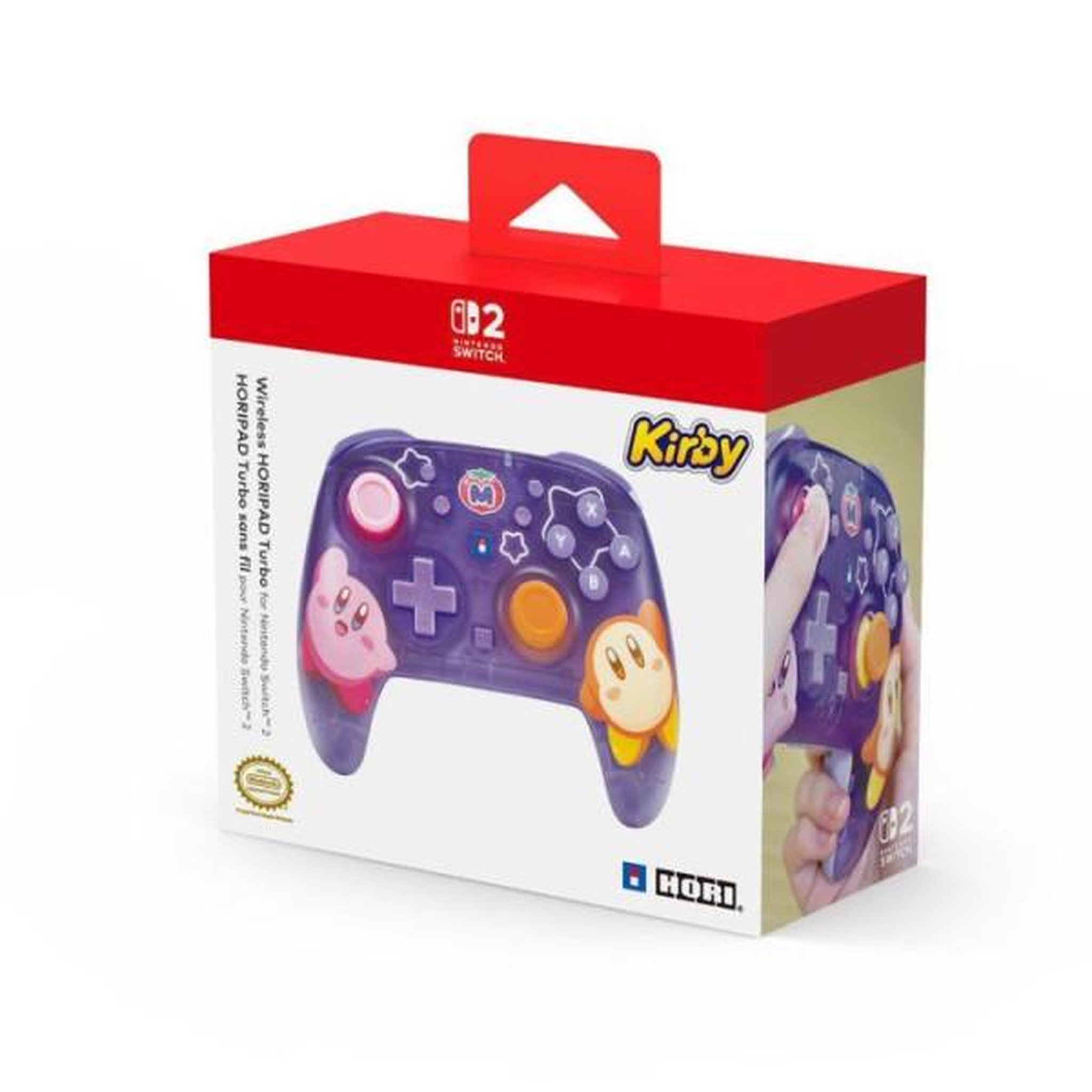 Voir la diapositive 2 : HORI Manette sans fil horipad turbo nintendo switch 2 - hori - bouton c - autonomie 10 h - câble usb-c - motif kirby et waddle dee