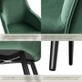 Voir la diapositive 5 : tectake Chaise style scandinave rembourrée aspect velours vert foncé/noir Lot de 4