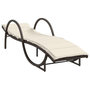 Voir la diapositive 2 : VIDAXL Chaise longue avec coussin marron 60x199x42 cm resine tressee