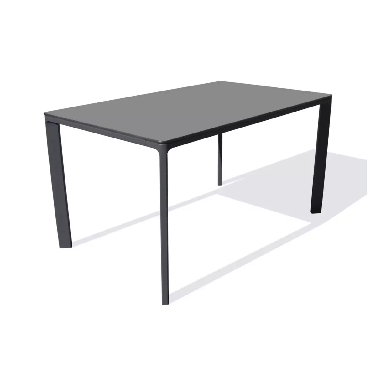 DCB GARDEN Table de jardin rectangulaire - 4/6 places - Aluminium laqué et peinture - Anthracite - EPOXY MEET