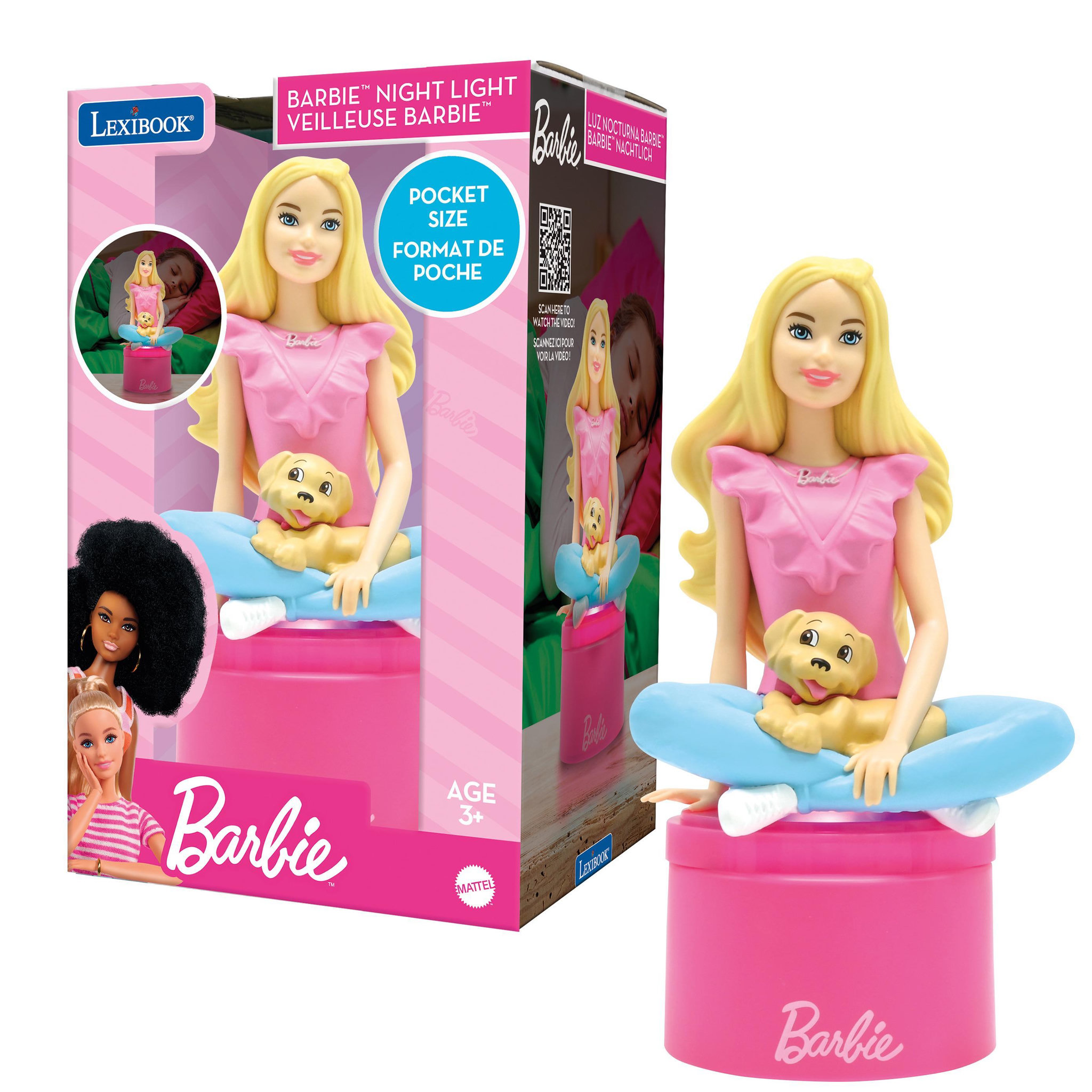 Lexibook Veilleuse Barbie en 3D avec variation de couleurs