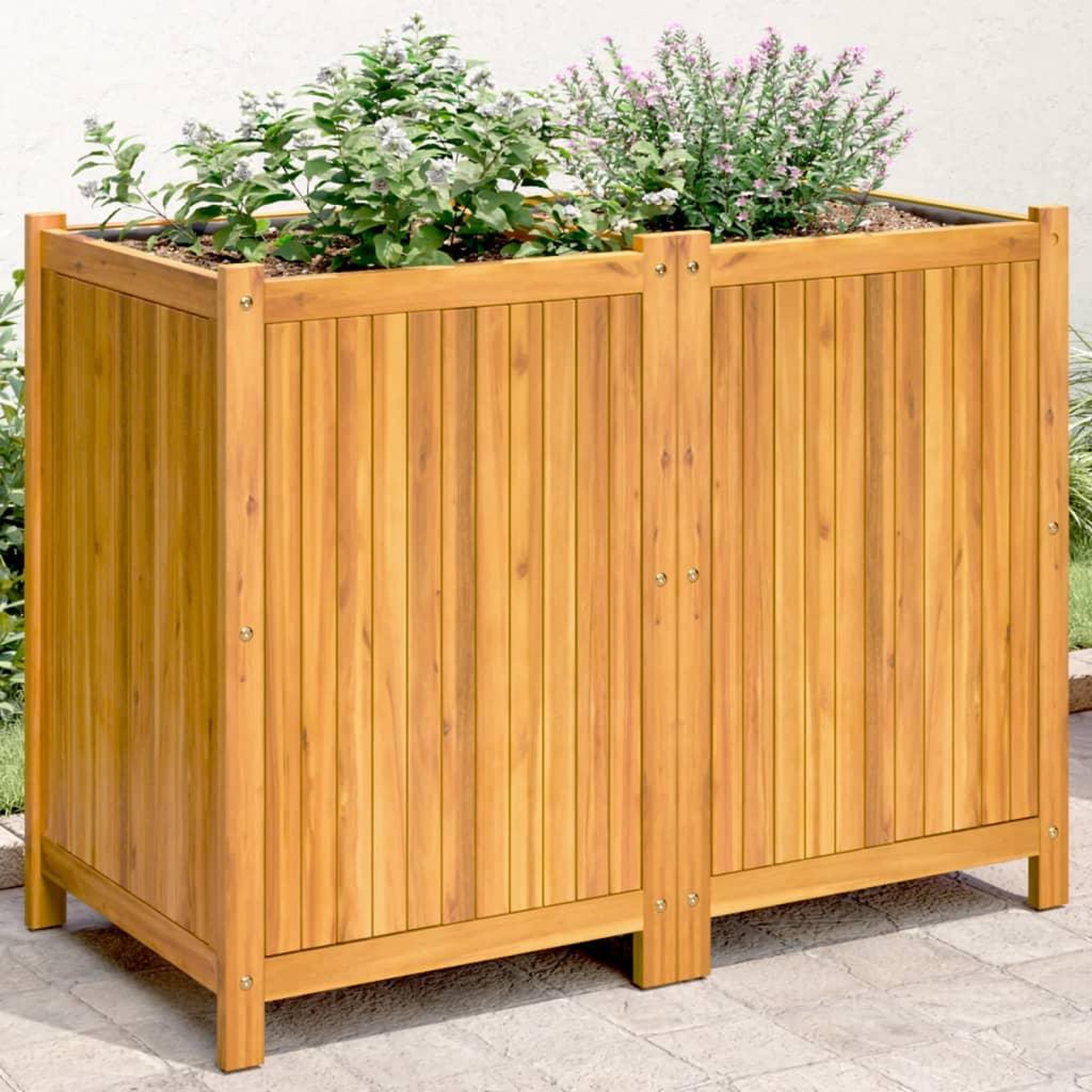 VIDAXL Jardiniere avec doublure 100x50x75 cm bois massif d'acacia