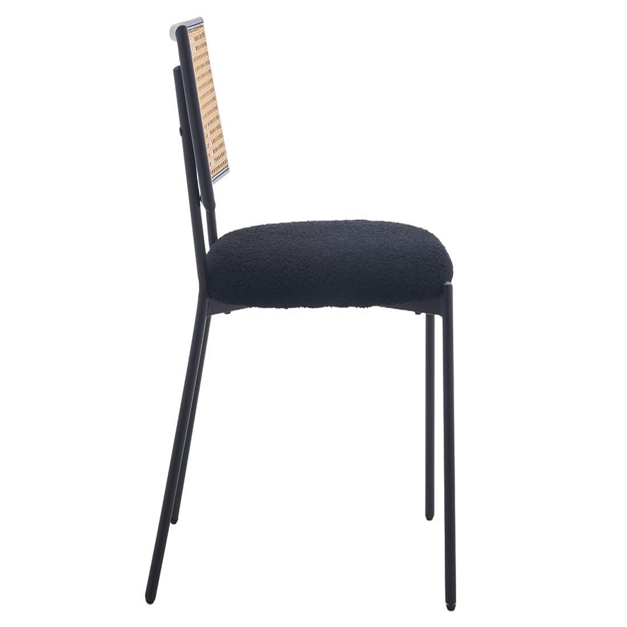 Voir la diapositive 5 : BEST MOBILIER Luciano - lot de 2 chaises cannage - en tissu bouclette