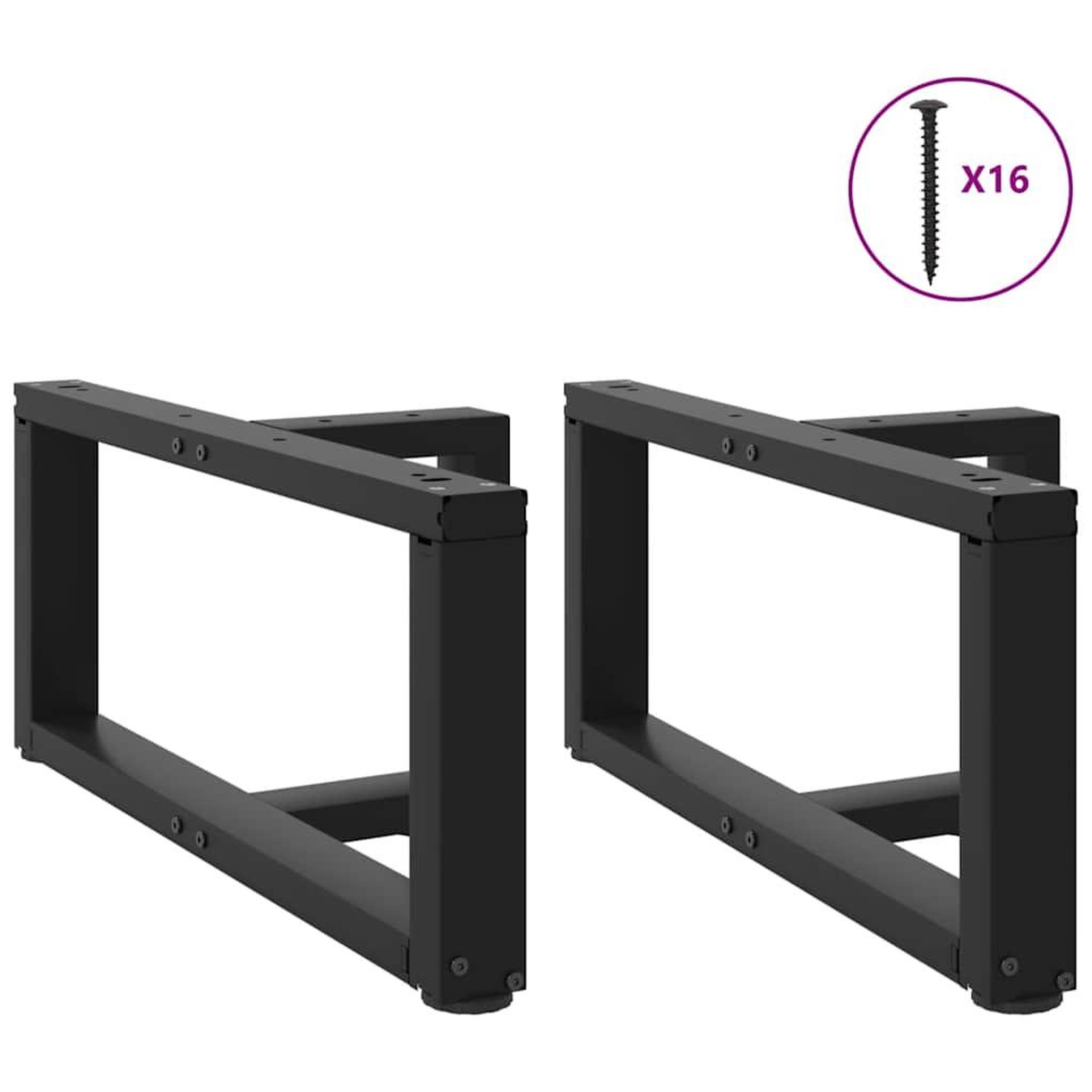 Voir la diapositive 3 : VIDAXL Pieds de table basse en forme de T 2 pcs noir 70x25x(30-31) cm