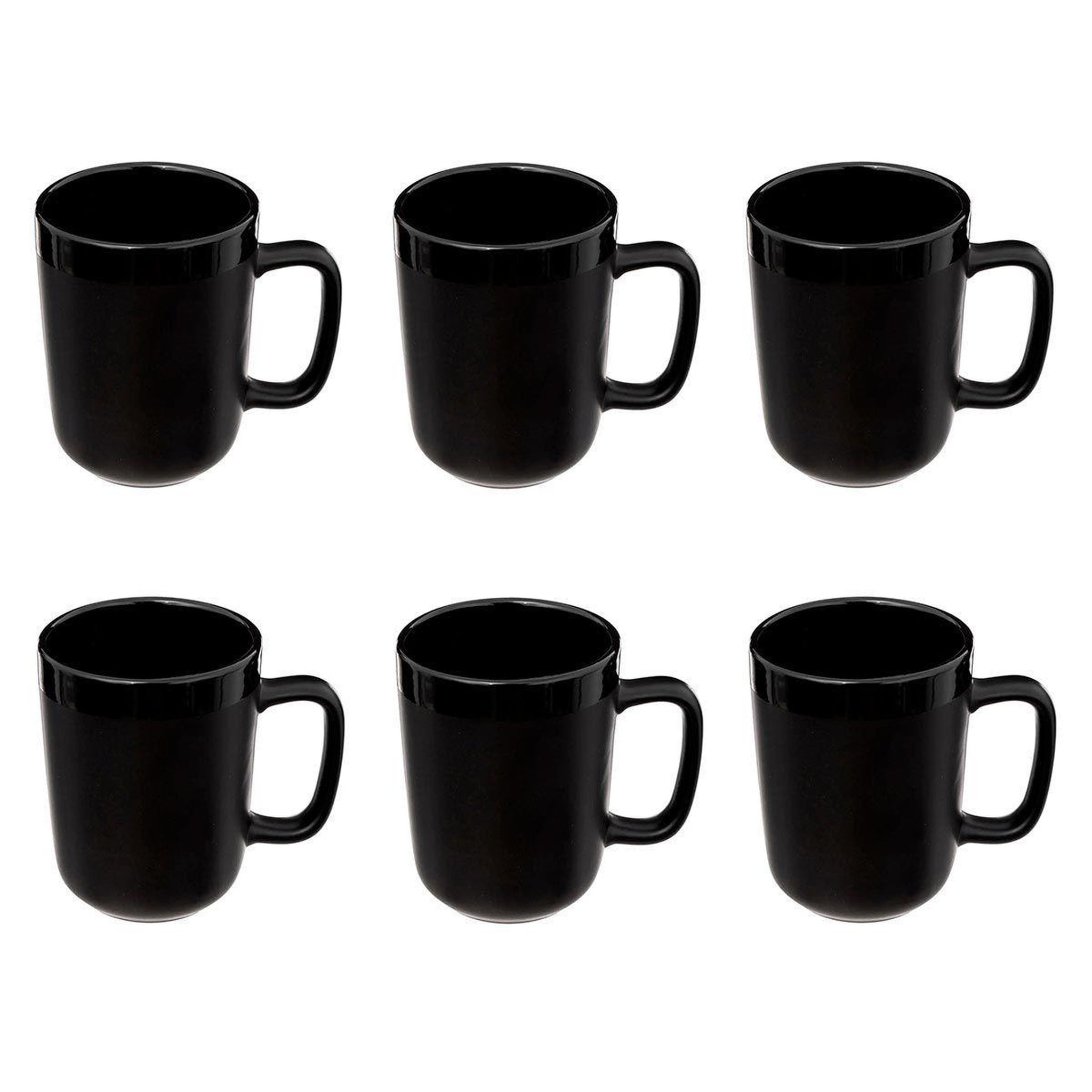Voir la diapositive 1 : SECRET DE GOURMET Lot de 6 mugs en céramique  alpha  35cl noir