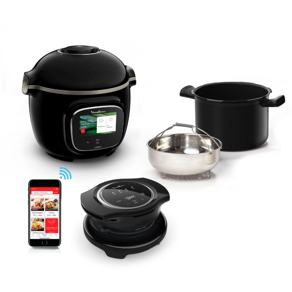 MOULINEX Cookeo YY5479FB noir Touch Wifi 6 L, 3 modes de cuisson + Extra Crisp