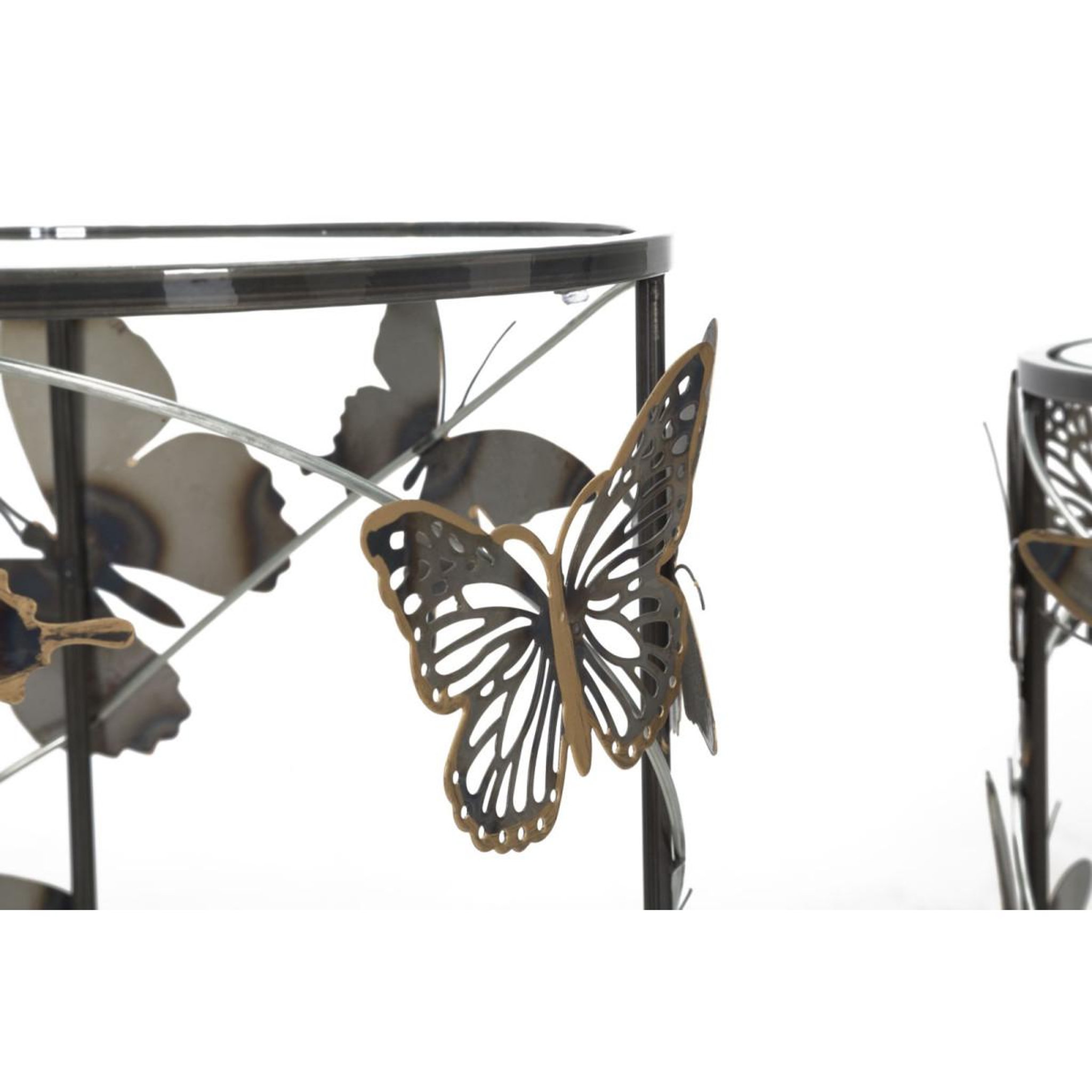 Voir la diapositive 3 : Paris Prix Lot de 2 tables d'appoint  butterfly  55cm multicolore