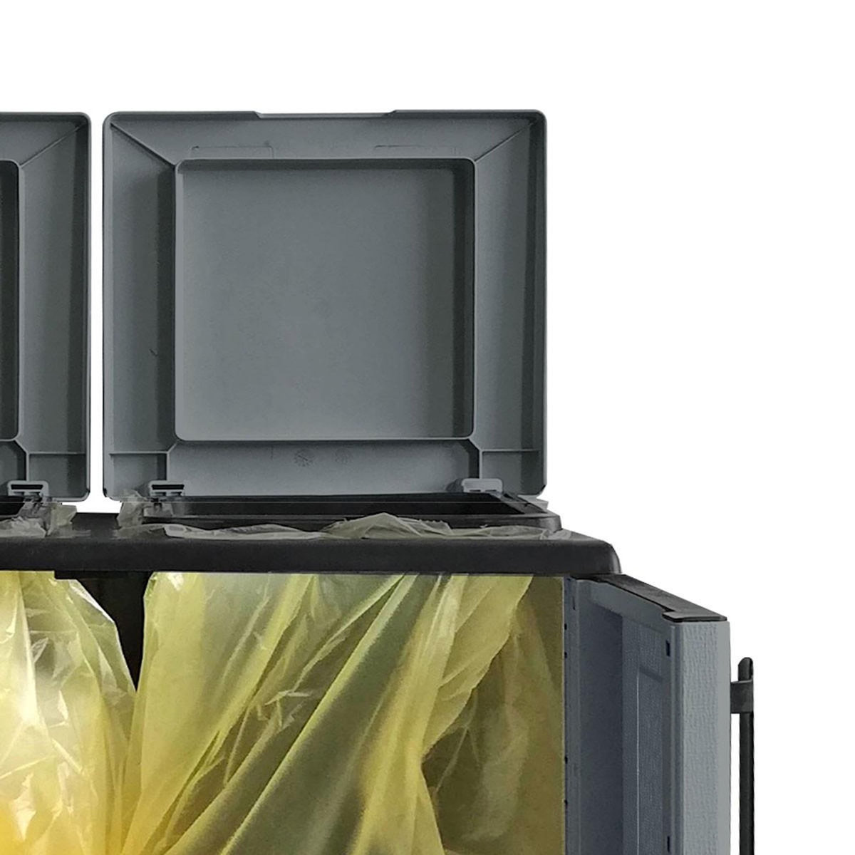 ART PLAST Cache Poubelles de tri Selectif 2 Sacs Meuble mi- hauteur Dim 68 x 37 x 84cm 2 Anneaux de support de sac 2 Portes Art Plast