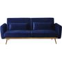 Voir la diapositive 3 : Habitat et Jardin Canapé Clic Clac en velours  Donia  - 203 x 81 x 83 cm - 3 places -  Bleu foncé