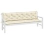 Voir la diapositive 3 : VIDAXL Coussins de banc de jardin lot de 2 blanc creme tissu Oxford