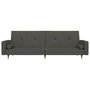 Voir la diapositive 4 : VIDAXL Canape-lit a 2 places avec deux oreillers Gris fonce Velours
