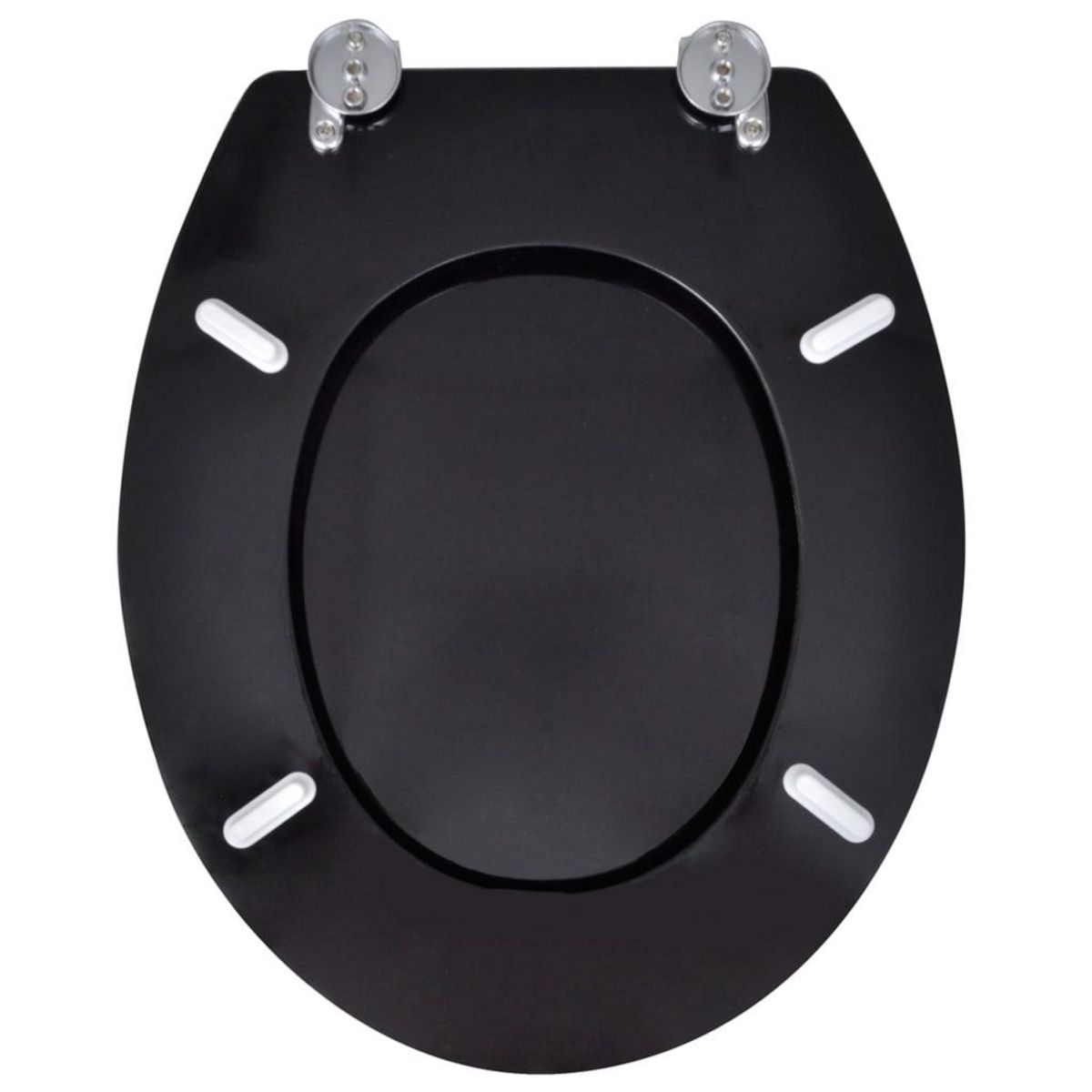 VIDAXL Siege de toilette avec Couvercle MDF Design simple Noir
